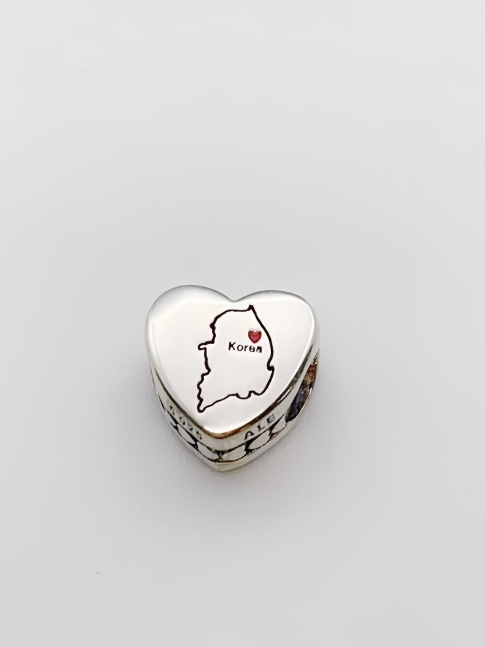 Pandora KOREA Map Charm Heart Bead Charm S925 Silver